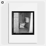 Toilet for ten cabins, men, women and children in auto camp for Arkansawyers, recent migrants to California. - Dorothea Lange Poster.