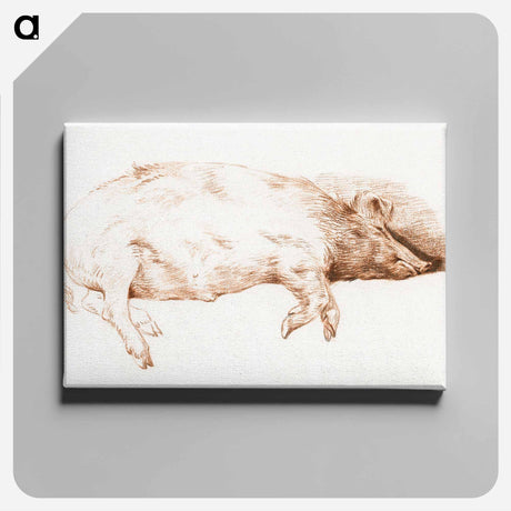アートパネル-Lying pig - ジャン ベルナール Canvas.