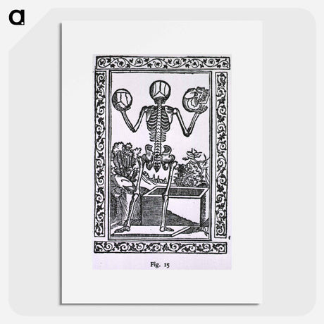 アートポスター-Human Skeleton Standing Before Open Sarcophagus
 - 国立医学図書館 Poster.