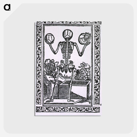 アートポストカード-Human Skeleton Standing Before Open Sarcophagus
 - 国立医学図書館 Postcard.