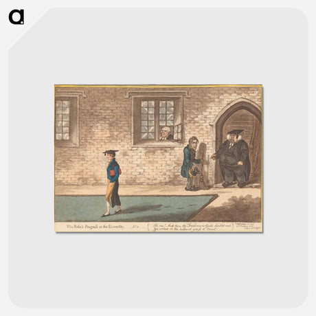 アートポストカード-The Rake's-Progress at the University - No. 2 - "Ah me! that thou the Freshman's-Guide should'st read, yet venture on the hallowed grass to tread"
 - イェール大学アートギャラリー Postcard.