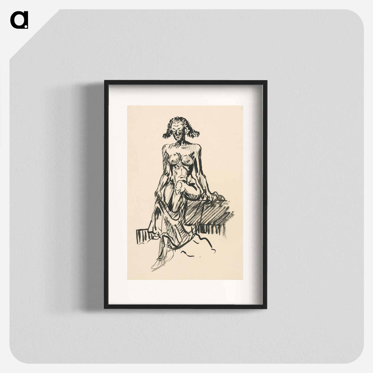 Seated female nude - アーノルド ピーター ワイズ クビンチャン Poster.