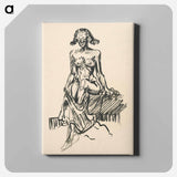 Seated female nude - アーノルド ピーター ワイズ クビンチャン Canvas.