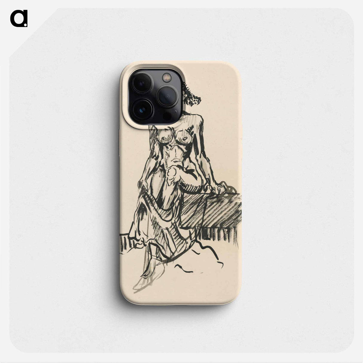 Seated female nude - アーノルド ピーター ワイズ クビンチャン Phone Case.