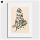 Seated female nude - アーノルド ピーター ワイズ クビンチャン Poster.