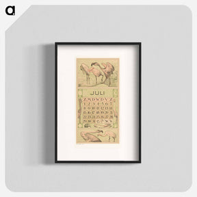 アートポスター-Kalenderblad juli met flamingo's - テオ ヴァン ホイテマ Poster.