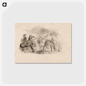 アートポストカード-Kuvitusluonnos teokseen svenska bilder av carl snoilsky, runo brandklipparen - アルバート エーデルフェルト Postcard.
