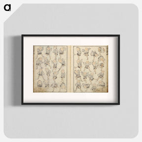 アートポスター-Random sketches by Hokusai volumes 1 to 11 - 葛飾 北斎 Poster.