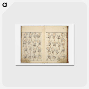 アートポストカード-Random sketches by Hokusai volumes 1 to 11 - 葛飾 北斎 Postcard.