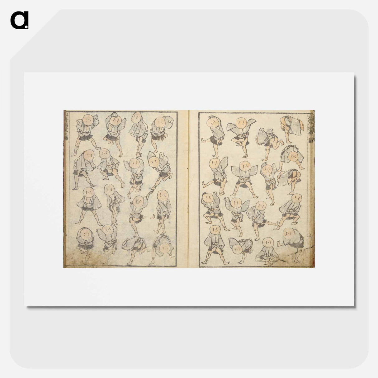 アートポスター-Random sketches by Hokusai volumes 1 to 11 - 葛飾 北斎 Poster.