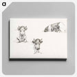 アートパネル-Three sketches of a lying cow - ジャン ベルナール Canvas.