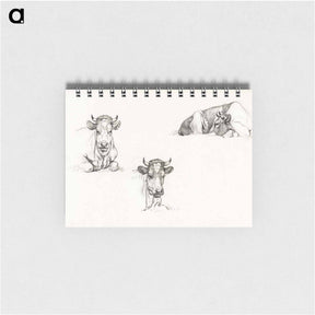 アートメモ帳-Three sketches of a lying cow - ジャン ベルナール Memo.