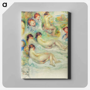アートパネル-Studies of Pierre Renoir; His Mother, Aline Charigot; Nudes; and Landscape - ピエール オーギュスト ルノワール Canvas.