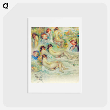 アートポストカード-Studies of Pierre Renoir; His Mother, Aline Charigot; Nudes; and Landscape - ピエール オーギュスト ルノワール Postcard.