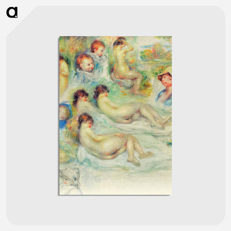 アートポストカード-Studies of Pierre Renoir; His Mother, Aline Charigot; Nudes; and Landscape - ピエール オーギュスト ルノワール Postcard.