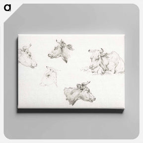 アートパネル-Four study sketches of cows - ジャン ベルナール Canvas.