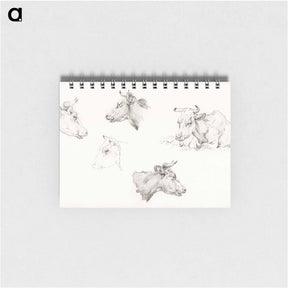 アートメモ帳-Four study sketches of cows - ジャン ベルナール Memo.