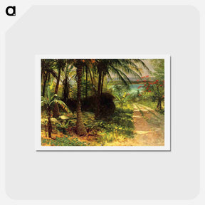 アートポストカード-Tropical Landscape - アルバート ビアスタット Postcard.