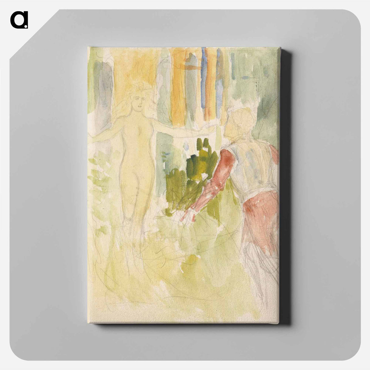 Metsänhaltia, sommitteluluonnos - アルバート エーデルフェルト Canvas.