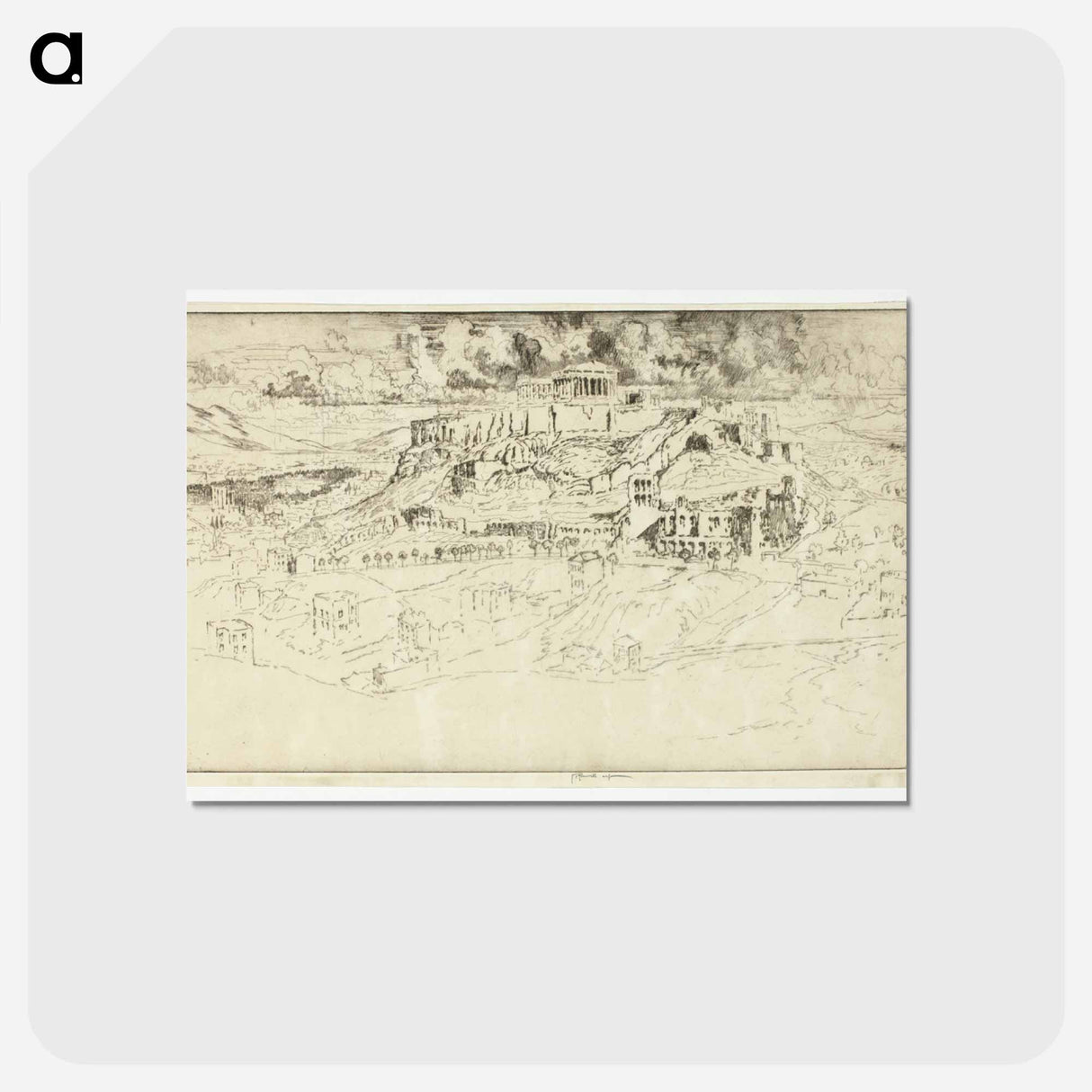 アートポストカード-Athens from the Tomb of Philopotes
 - ジョセフ ペネル Postcard.