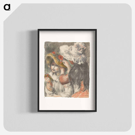 アートポスター-The Hat Pinned with Flowers - ピエール オーギュスト ルノワール Poster.