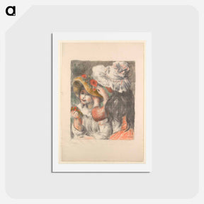 アートポストカード-The Hat Pinned with Flowers - ピエール オーギュスト ルノワール Postcard.