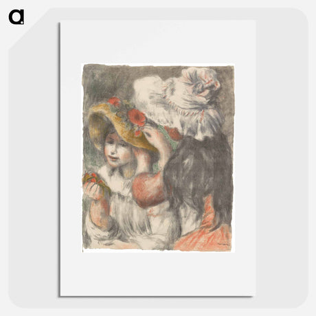 アートポスター-The Hat Pinned with Flowers - ピエール オーギュスト ルノワール Poster.