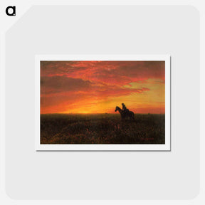 アートポストカード-On the Plains, Sunset - アルバート ビアスタット Postcard.