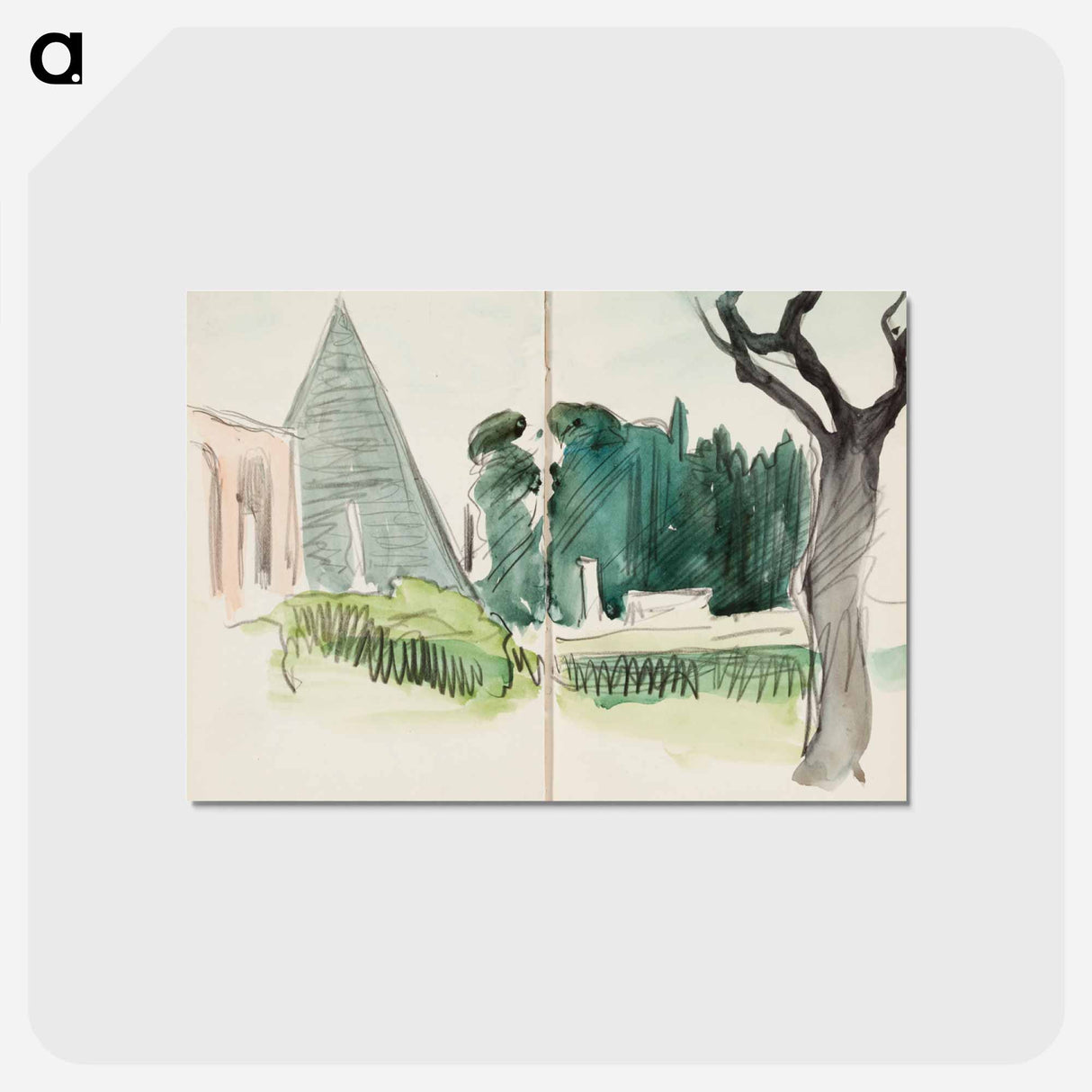 アートポストカード-(unknown) part of a sketchbook - アルバート エーデルフェルト Postcard.
