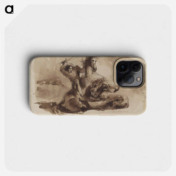 Horse and Rider Attacked by a Lion - ウジェーヌ ドラクロワ Phone Case.