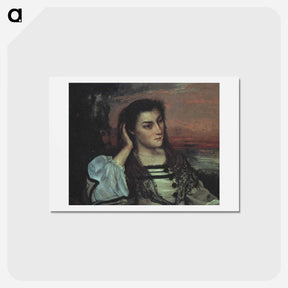 アートポストカード-Portrait of Gabrielle Borreau - ギュスターヴ クールベ Postcard.