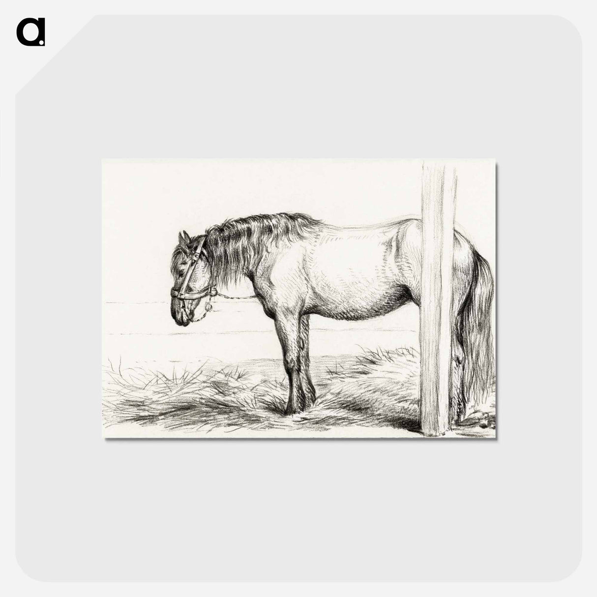 アートポストカード-Standing horse - ジャン ベルナール Postcard.