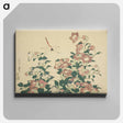 アートパネル-Hokusai's dragonfly and bellflower - 葛飾 北斎 Canvas.