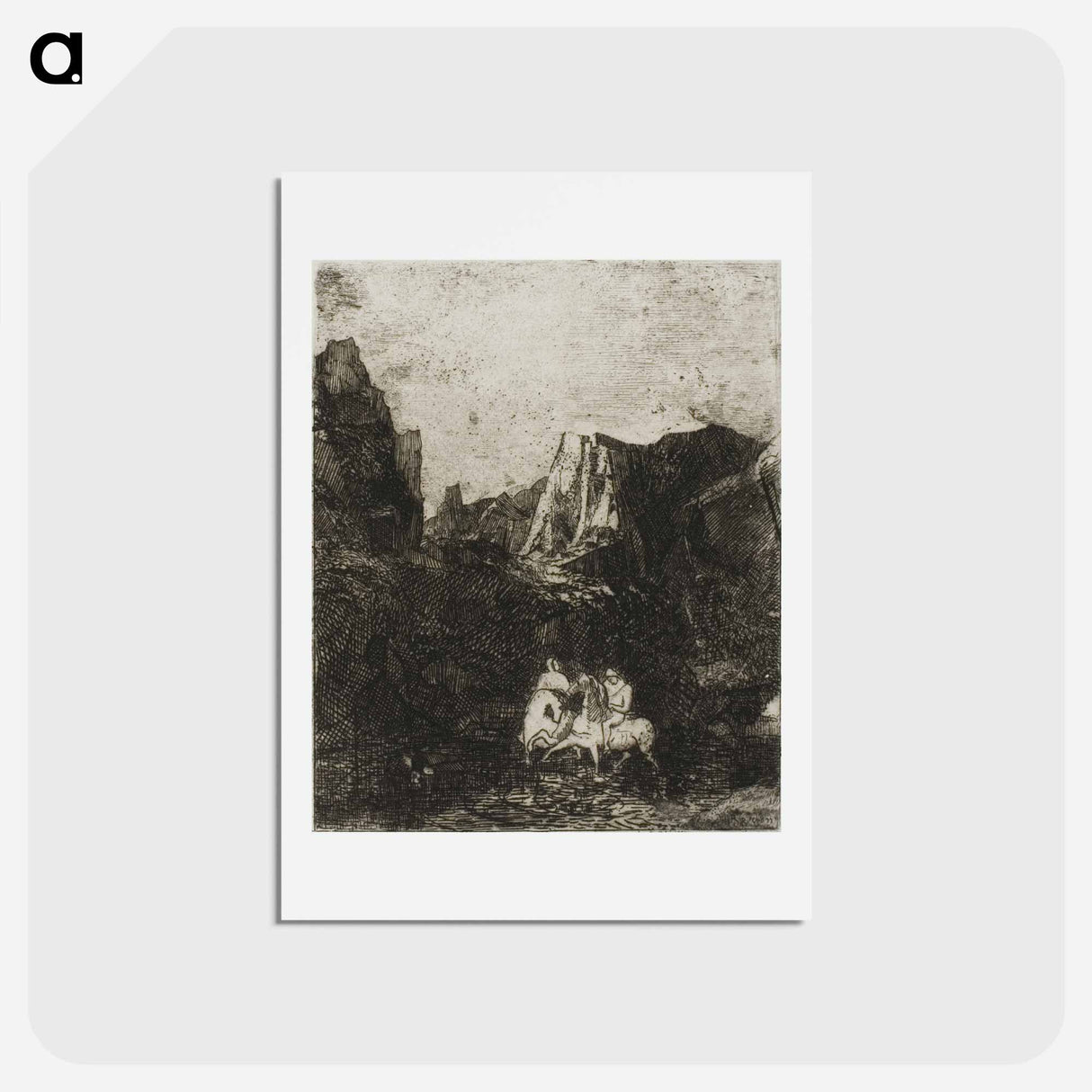 アートポストカード-The Two Small Horsemen - オディロン ルドン Postcard.