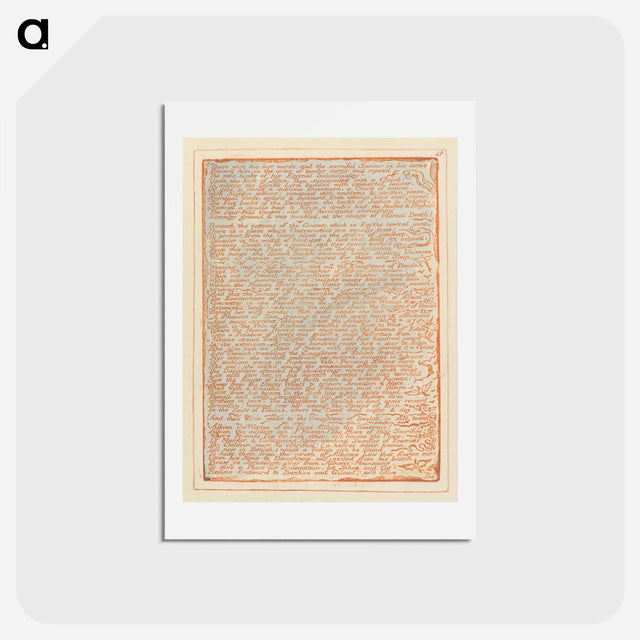 アートポストカード-Jerusalem, Plate 48, "These were his last words...." - ウィリアム ブレイク Postcard.