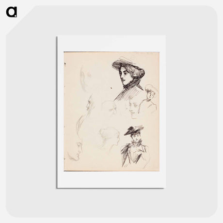 アートポストカード-(unknown) part of a sketchbook - アルバート エーデルフェルト Postcard.