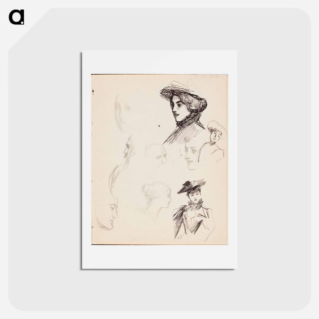 アートポストカード-(unknown) part of a sketchbook - アルバート エーデルフェルト Postcard.