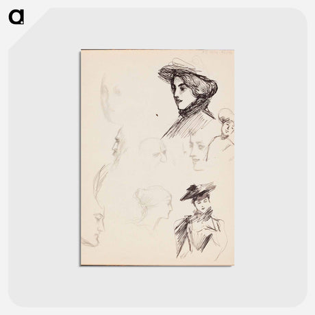 アートポストカード-(unknown) part of a sketchbook - アルバート エーデルフェルト Postcard.