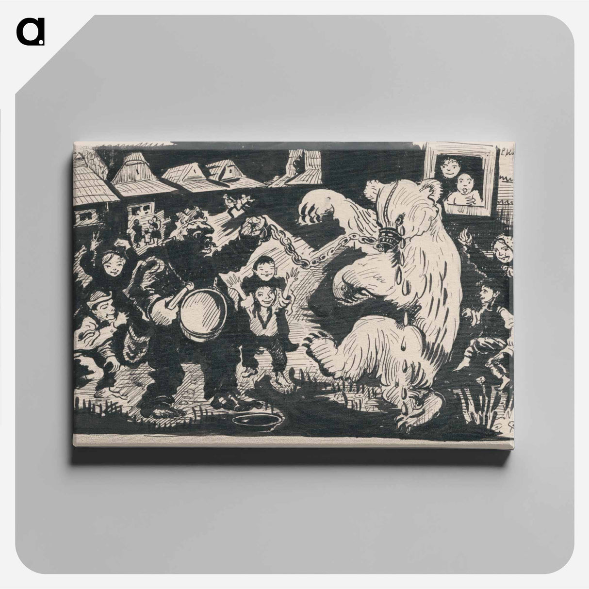 Comedian with a bear - アーノルド ピーター ワイズ クビンチャン Canvas.