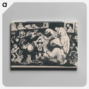 アートパネル-Comedian with a bear - アーノルド ピーター ワイズ クビンチャン Canvas.