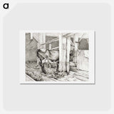 アートポストカード-Standing cow - ジャン ベルナール Postcard.