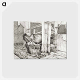 アートポストカード-Standing cow - ジャン ベルナール Postcard.