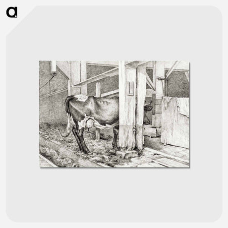 アートポストカード-Standing cow - ジャン ベルナール Postcard.