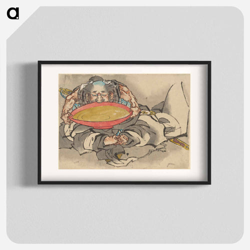 Sakata Kintoki Drinking Sake Wine - 葛飾 北斎 Poster.