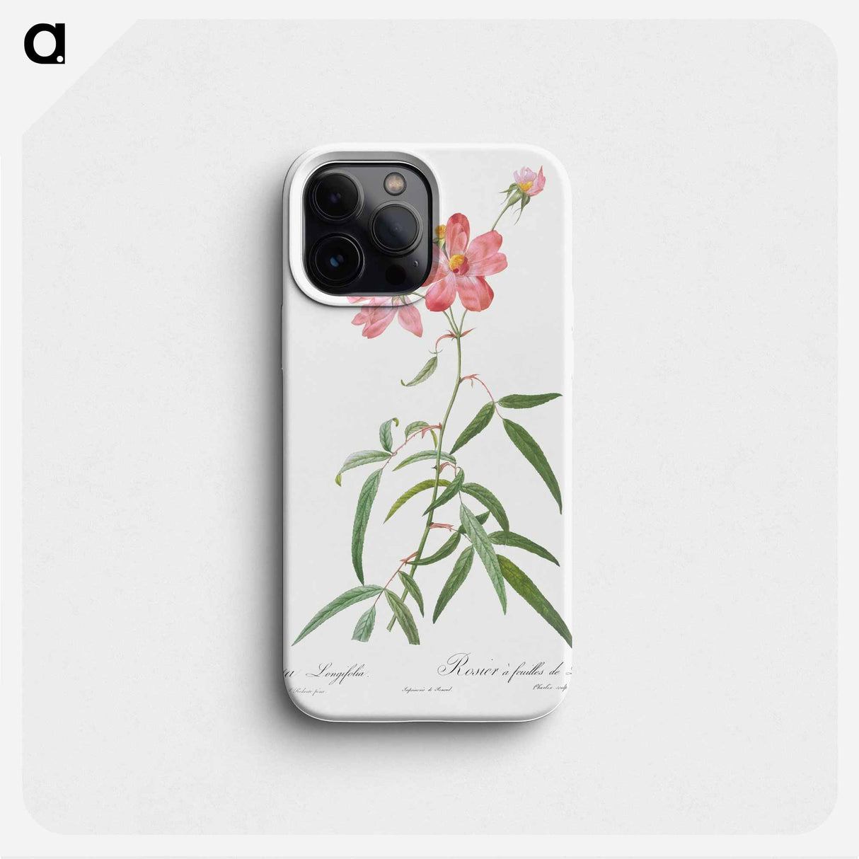 Peach Leafed Rose - Pierre Joseph Redouté Phone Case.