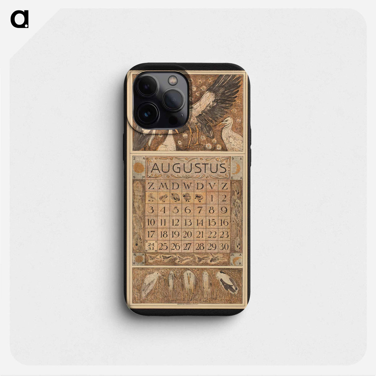 Calendar for August 1913 with Oievaars - Theo van Hoytema Phone Case.