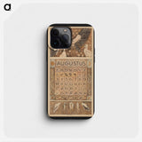 Kalenderblad voor augustus 1913 met ooievaars - テオ ヴァン ホイテマ Phone Case.