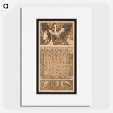 Kalenderblad voor augustus 1913 met ooievaars - テオ ヴァン ホイテマ Poster.