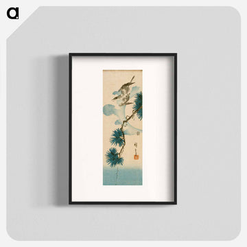 Cuckoo and Pine Tree with Full Moon
 - 歌川 広重 Poster.