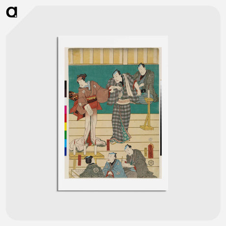 アートポストカード-Center Sheet of a Vertical Ōban Pentaptych
 - 歌川 国貞 Postcard.